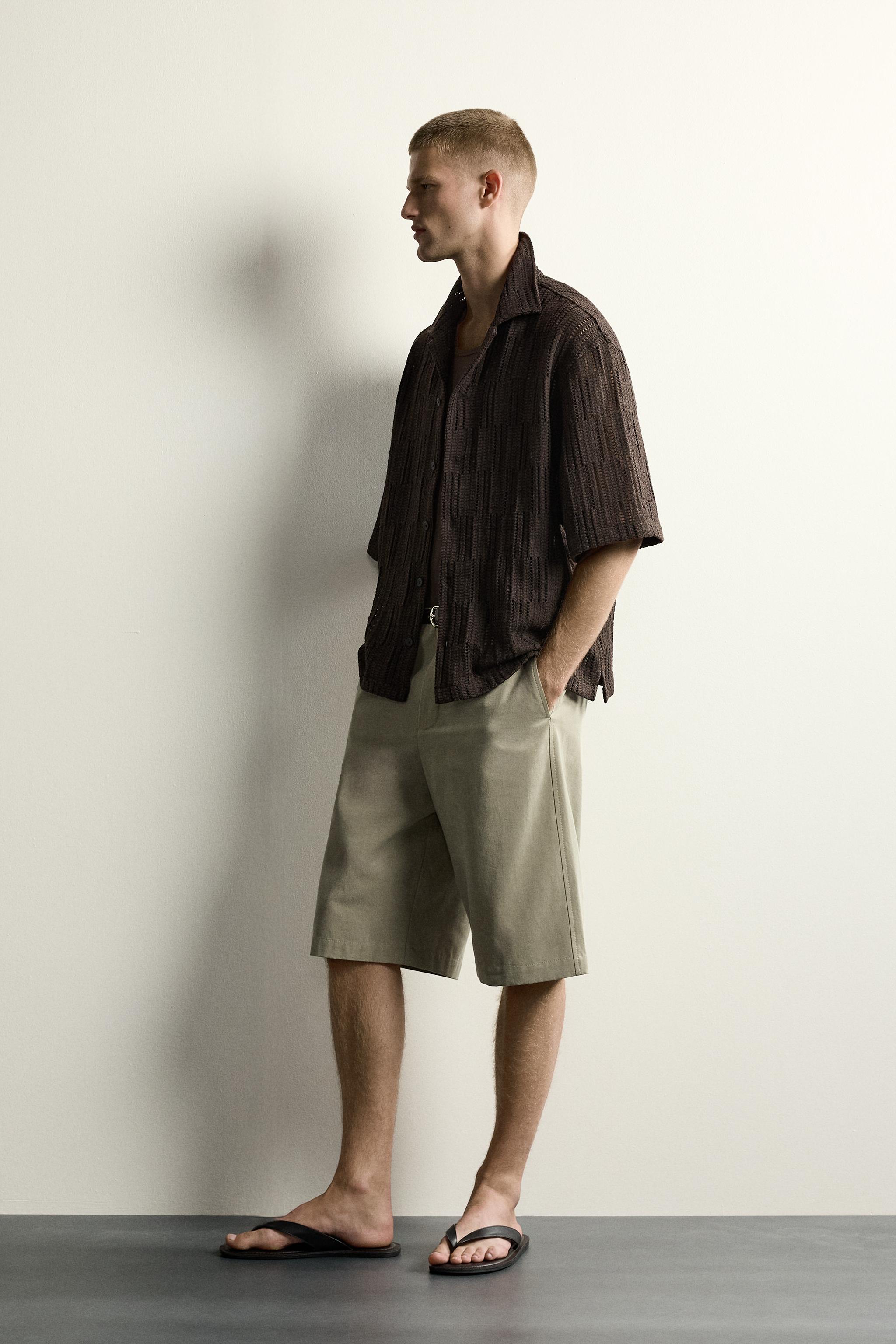 CHEMISE RELAXED FIT À STRUCTURE AJOURÉE